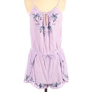 Intimately by Free People Lilac Floral Embroidered Romper S
